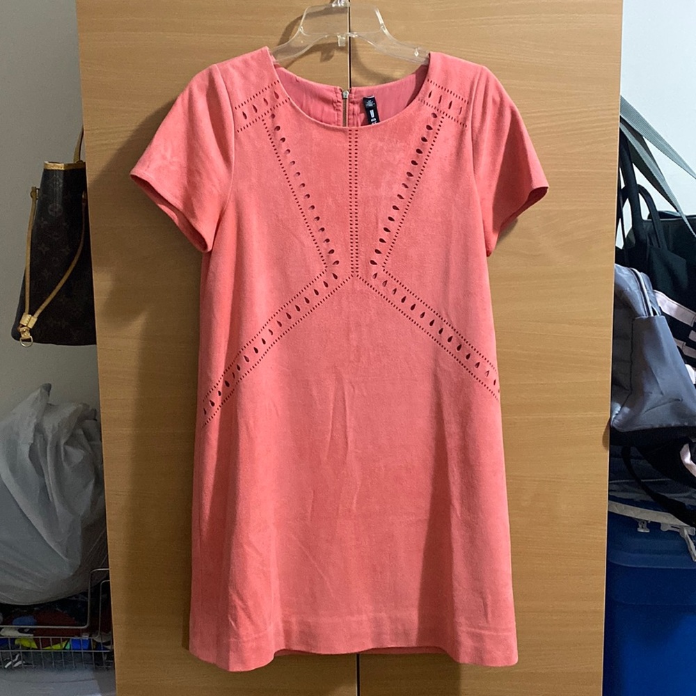 Coral Suede Dress